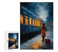 Puzzles pour Adolescents Last Train - A Pause Before The Goodbye Puzzles pour Adultes Jeux Relaxants Qui Améliorent La Mémoire Cadeaux Uniques pour Un Anniversaire Et Noël 300 PCS