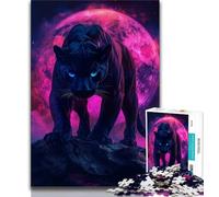 Puzzles pour Adolescents Léopard sous la Lune de Sang 1 000 pièces pour Adultes et Adolescents Cadeaux du Père Noël Secret pour Les Enfants de 14 Ans et Plus (26x38cm)
