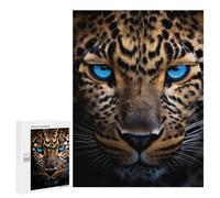 Puzzles pour Adolescents Leopard with Blue Eyes Puzzles pour Adultes Jeu Manuel Cadeau d'anniversaire Cadeau d'anniversaire, Cadeaux, 500 PCS