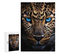 Puzzles pour Adolescents Leopard with Blue Eyes Puzzles pour Adultes Jeu Manuel Cadeau d'anniversaire Cadeau d'anniversaire, Cadeaux, 300 PCS