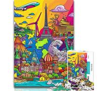 Puzzles pour Adolescents, lieux d'intérêt de Dessins animés, Puzzles pour Adultes, 1 000 pièces, Jouet éducatif intellectuel décompressant, Superbes Cadeaux et Jouets 26x38cm