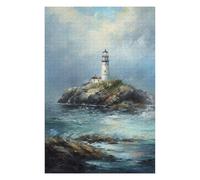 Puzzles pour Adolescents Lighthouse Oil Painting Puzzle Familial - Améliore La Mémoire - Cadeau d'anniversaire Et Cadeau Unique 75x50cm/1000pcs