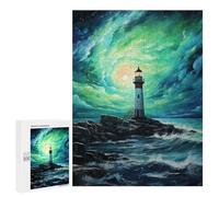 Puzzles pour Adolescents Lighthouse with Green Sky Puzzles pour Adultes Jeu Manuel Cadeau d'anniversaire Cadeau d'anniversaire, Cadeaux, 500 PCS