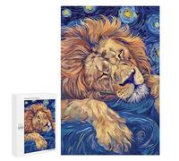 Puzzles pour Adolescents Lion Sleeping in Starry Night Style Puzzles pour Adultes Jeu Manuel Cadeau d'anniversaire Cadeau d'anniversaire, Cadeaux, 1000 PCS
