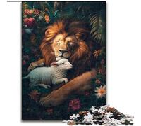 Puzzles pour Adolescents Lions et agneaux, Jeu Familial Anti-Stress, défi Difficile, renforce l'amour Entre Couples (Taille 26x38cm)