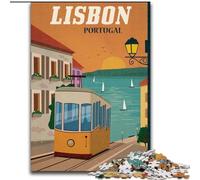 Puzzles pour Adolescents Lisbonne pour 14 Ans et Plus Jeu de défi Unique Jeux en Famille Cadeaux d'anniversaire de Noël (38x26cm) 1000 pièces
