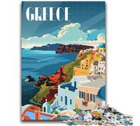 Puzzles pour Adolescents Littoral Grec Convient aux 14 Ans et Plus Jeux familiaux Offrez des Cadeaux pour Toute la Famille (Taille 38x26cm)