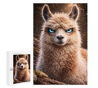Puzzles pour Adolescents Llama with Glowing Blue Eyes Puzzles pour Adultes, Jeu Manuel, Course De Vitesse, Activités Amusantes À La Maison, 1000 PCS