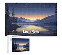 Puzzles pour Adolescents Loch Ness, Scotland at Night Puzzles pour Adultes, Jeu Manuel, Course De Vitesse, Activités Amusantes À La Maison, 1000 PCS