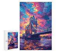 Puzzles pour Adolescents London Bridge Sunset-6 Puzzle Anti-Stress pour Adolescents Chaque Pièce Est Unique - Idéal comme Cadeau pour Toute La Famille 1000 PCS