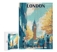 Puzzles pour Adolescents London England Travel Puzzles pour Adultes, Jouets Anti-Stress, Difficile, Cadeau d'anniversaire, Cadeaux, 500 PCS