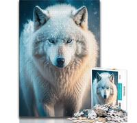 Puzzles pour Adolescents Loup Arctique 1 000 pièces pour Adultes Jeu Familial Anti-Stress défi Difficile excellents Cadeaux et Jouets (50x75cm)