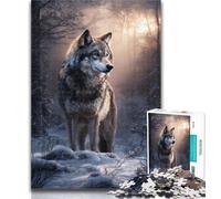 Puzzles pour Adolescents Loup Debout dans la Neige Puzzles de 1000 pièces pour Adultes et Adolescents, Jeux éducatifs Décoration d'intérieur Offrez des Cadeaux pour Toute la Famille 50x75cm
