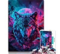 Puzzles pour Adolescents, Loup Fantastique, Puzzle Adulte, décoration Murale Artistique et idée Cadeau d'anniversaire pour Amis, Bureau à Domicile (Taille 75x50cm)