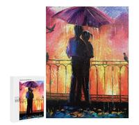 Puzzles pour Adolescents Lovers in The Rain Puzzle Adulte - Décoration Murale - Découpe De Précision pour Les Gamers 500 PCS