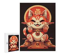 Puzzles pour Adolescents Lucky Maneki Neko Cat Art Puzzles pour Adultes - Jeu Manuel - Niveau De Difficulté Élevé - Idée Cadeau Originale pour Un Anniversaire 500 PCS