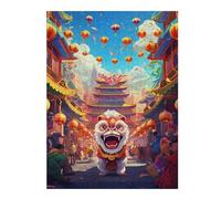 Puzzles pour Adolescents Lunar New Year Parade Puzzle Familial - Améliore La Mémoire - Cadeau d'anniversaire Et Cadeau Unique 52x38cm/1000pcs