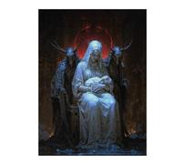 Puzzles pour Adolescents Madonna with Lamb and Demons Puzzles pour Adultes Jeu Manuel Décoration Intérieure Est Idéal comme Cadeau 52x38cm/1000pcs