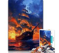 Puzzles pour Adolescents Magic Pirate Ship 1000 pièces Anti-Stress Vacances à la Maison Tuer Le Temps améliorer l'amour Entre Les Couples 38x26cm