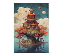 Puzzles pour Adolescents Magical Floating Village Puzzles pour Adultes, Jouet, Décoration Murale, Décoration Intérieure, Défi À Réaliser 38x26cm/1000pcs