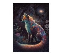 Puzzles pour Adolescents Magical Fox in Starry Night -2 Jeu De Puzzle Familial, Cadeau d'anniversaire Ou De Noël 1000pcs(52x38cm)