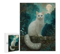 Puzzles pour Adolescents Magical Moonlit Cat Garden Puzzle Anti-Stress pour Adolescents Chaque Pièce Est Unique - Idéal comme Cadeau pour Toute La Famille 500 PCS