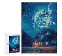 Puzzles pour Adolescents Magical Moonlit Cottage -1 Puzzle Anti-Stress pour Adolescents Chaque Pièce Est Unique - Idéal comme Cadeau pour Toute La Famille 300 PCS
