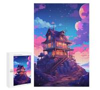 Puzzles pour Adolescents Magical Moonlit Cottage Casse-tête pour Adolescents : Analyse Et Logique, Difficile Et Stimulant, Idéal comme Cadeau 1000 PCS