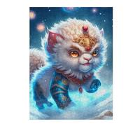 Puzzles pour Adolescents Magical Snow Cat Fantasy Puzzles pour Adultes Jeux Relaxants Cadeaux De Décoration Parfaits pour Les Amis Et La Famille 1000pcs(52x38cm)