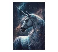 Puzzles pour Adolescents Magical Unicorn Fantasy Art Print -2 Jeu De Puzzle Familial, Cadeau d'anniversaire Ou De Noël 1000pcs(75x50cm)