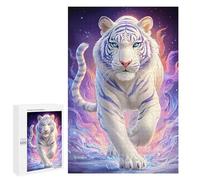 Puzzles pour Adolescents Magical White Tiger Art Print Casse-tête pour Adolescents : Analyse Et Logique, Difficile Et Stimulant, Idéal comme Cadeau 1000 PCS