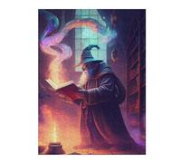 Puzzles pour Adolescents Magician Casting Spell in Library Puzzles pour Adultes Jeux Amusants pour Toute La Famille Jeux Stimulants Cadeaux 52x38cm/1000pcs