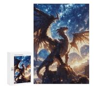 Puzzles pour Adolescents Majestic Dragon Starry Sky Puzzles pour Adolescents - Décoration Murale - Cadeau Unique pour Anniversaire Et Noël