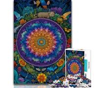 Puzzles pour Adolescents Mandala Art 1000 pièces pour Adolescents, Jeux éducatifs, décoration d'intérieur, Cadeau d'anniversaire, Cadeaux, Art Mural (Taille 75x50cm)