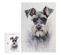 Puzzles pour Adolescents Miniature Schnauzer Dog Puzzles pour Adultes - Jeu Manuel - Niveau De Difficulté Élevé - Idée Cadeau Originale pour Un Anniversaire 300 PCS