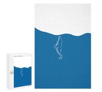 Puzzles pour Adolescents Minimalist Whale in Blue Ocean Jeu De Puzzle Familial pour Adultes, Amusant Et Humoristique, Activités À Faire À La Maison, 1000 PCS