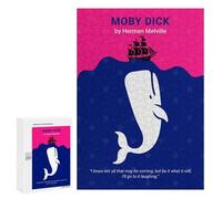 Puzzles pour Adolescents Moby Dick Minimalist Book Cover Puzzles pour Adultes Jeux Relaxants Qui Améliorent La Mémoire Cadeaux Uniques pour Un Anniversaire Et Noël 300 PCS
