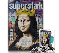 Puzzles pour Adolescents Mona Lisa est drôle 1000 pièces Cadeaux pour Adolescents décoration Murale Moderne à Faire soi-même Cadeau Unique pour la Maison (38x26cm)