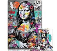 Puzzles pour Adolescents Mona Lisa Graffiti, Aide Le Cerveau à exercer des Jouets addictifs pour cultiver la Patience Décoration Parfaite (75x50cm)