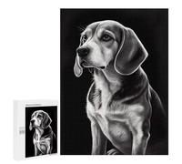 Puzzles pour Adolescents Monochrome Beagle Portrait Puzzles pour Adolescents - Décoration Murale - Cadeau Unique pour Anniversaire Et Noël