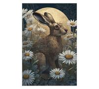 Puzzles pour Adolescents Moonlit Garden Hare Puzzle pour Adultes, Jeu Manuel, Course De Vitesse, Cadeau d'anniversaire, Cadeaux, 1000pcs(75x50cm)