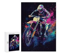 Puzzles pour Adolescents Motocross Rider Art Puzzles pour Adolescents - Décoration Murale - Cadeau Unique pour Anniversaire Et Noël