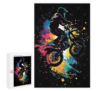 Puzzles pour Adolescents Motocross Rider Silhouette Puzzles pour Adolescents - Décoration Murale - Cadeau Unique pour Anniversaire Et Noël