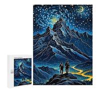Puzzles pour Adolescents Mountain Climber Starry Night Puzzles pour Adolescents - Décoration Murale - Cadeau Unique pour Anniversaire Et Noël
