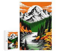 Puzzles pour Adolescents Mountain Landscape with River and Forest Puzzles pour Adultes Jeux Relaxants Qui Améliorent La Mémoire Cadeaux Uniques pour Un Anniversaire Et Noël 1000 PCS