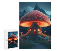 Puzzles pour Adolescents Mushroom House in The Mountains Puzzles pour Adolescents - Décoration Murale - Cadeau Unique pour Anniversaire Et Noël
