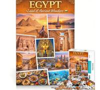 Puzzles pour Adolescents Mystères d'Égypte, 1000 pièces, Jeux relaxants, Difficiles et stimulants, Chaque pièce est Unique 50x75cm