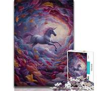 Puzzles pour Adolescents Mystérieuse Licorne, Jeux éducatifs, Décoration d'intérieur, Cadeau d'anniversaire, Cadeaux, Art Mural (Taille 75x50cm)