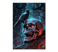 Puzzles pour Adolescents Mysterious Skull and Raven Puzzle pour Adultes : Jeu Manuel Amusant Et Stimulant, 38x26cm/1000pcs
