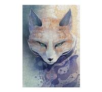 Puzzles pour Adolescents Mystical Kitsune Fox Mask Puzzles pour Adolescents, Jouets Anti-Stress, Décoration Murale, Cadeau d'anniversaire, Cadeaux, 38x26cm/1000pcs